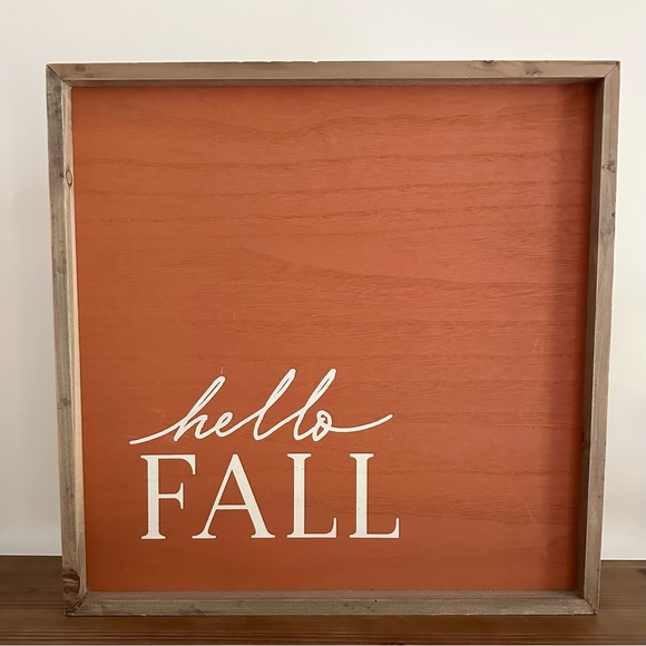 Other - Large Hello Fall Wood Plaque Sign - Wall Decor